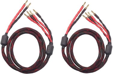 Акустичний кабель KK Cable k4B-2B Bi-Wire для колонок, 2.5 м, 1 пара (12 бананових роз'ємів), чорний, FCC-сертифікований, для зовнішнього використання