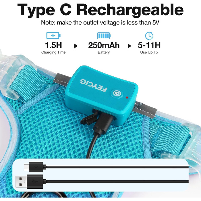 Світлодіодна шлейка для собак з підсвічуванням LED, перезаряджувана, для малих, середніх та великих собак, світловідбиваюча, регульована, XL (Чорний, Medium)