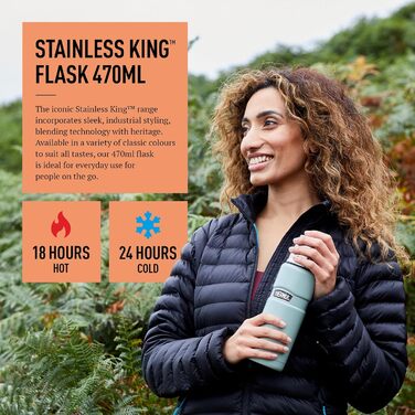 Kleine King Stainless Steel Thermos Flask - 470ml Copper Insulated Hot & Cold Drink Container