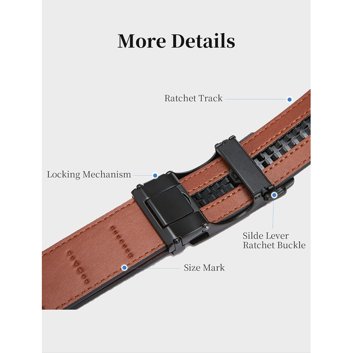 Чоловічий шкіряний ремінь на пряжці, 3,5 см, регульований, для джинсів, комфортна посадка (28-34W, чорний)