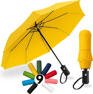 Стійкий до вітру парасолька Rainroyal Drytogo MEDIUM Ø100 см (Жовтий, SMALL Ø95 см) | Парасолька-тростина для подорожей та повсякденного використання | Автоматичний парасолька для жінок та чоловіків