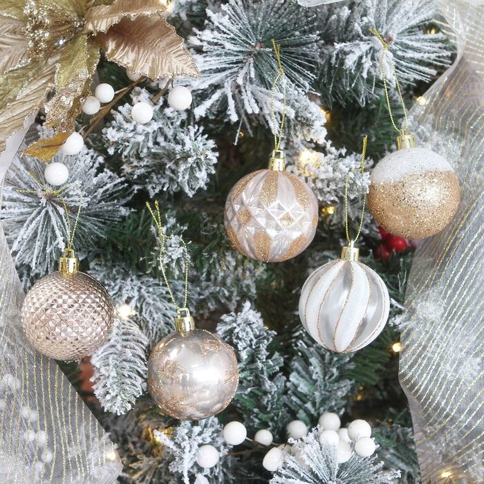 Елегантний новорічний декор Sea Team: набір прикрас на ялинку (60 мм, рожеве золото)