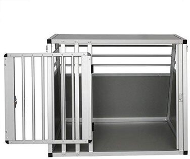 Транспортна переноска для собак EUGAD, алюміній, 80x65x65 см, сіра - переноска для собак, котів, авто, подорожі