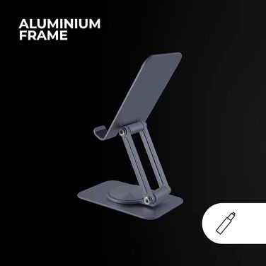 Підставка для ноутбука та планшета Mars Gaming MA-RSN до 17 дюймів, регульована висота, кут нахилу, 360° обертання, сталева конструкція, неслизькі підкладки, складна та портативна, срібна