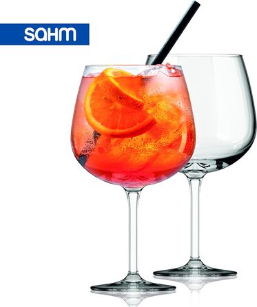 Набір келихів для джина Sahm Bauchiges (6 шт) великого розміру для джин-тоніку та коктейлів - преміум якість, можна мити в посудомийній машині