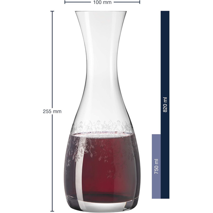 Leonardo 061596 Chateau Carafe, 0.82 l, height 25.5 cm, dishwasher safe, Teqton crystal glass