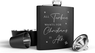 Набір фляг з гравіюванням - персоналізований з іменем - ідеальний подарунок на весілля та для чоловіків - нержавіюча сталь (Дизайн 10)