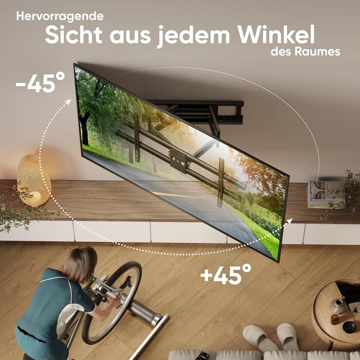 Кронштейн для телевізора ONKRON M10-B: поворотний, для телевізорів 42-120 дюймів, до 100 кг, VESA 1000x600, чорний