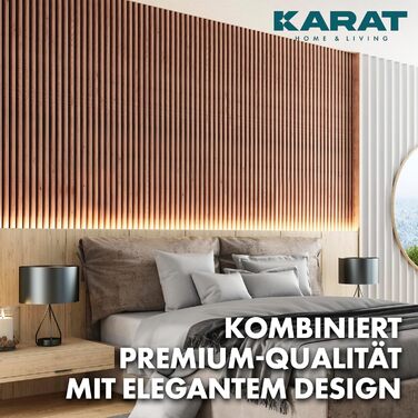 Акустичні настінні панелі KARAT з натурального шпону червоного дуба (Red Oak), ламелі з дерева та фетру для шумоізоляції та звукопоглинання, 118 x 60 см