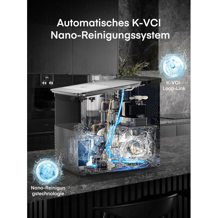 Машина для приготування льоду FOHERE, 14 кг/24 год, 9 кубиків за 5 хвилин, самоочисна, з лопаткою та кошиком, 2 розміри кубиків, для дому/офісу/бару/RV