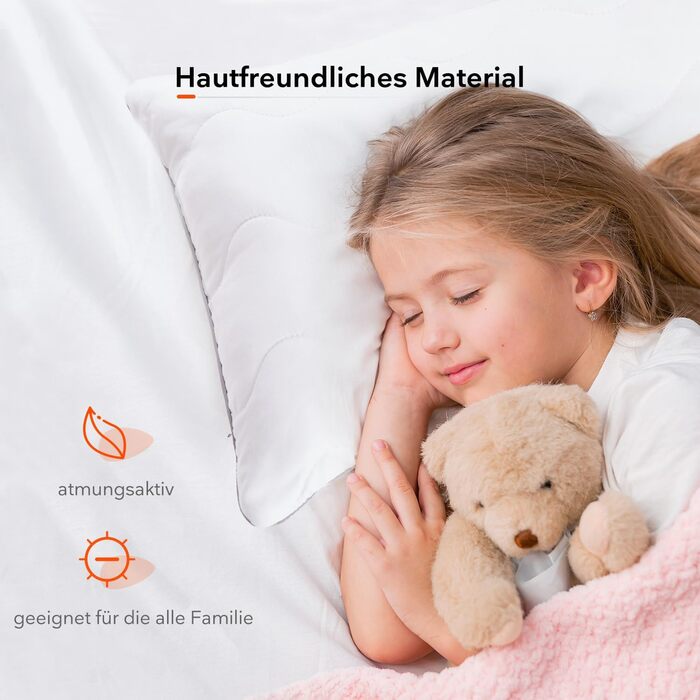 Sweetnight Pillow 40x80 Pillow for Side Sleepers Soft & Supportive Sleeping Pillow Washable Children's Pillow Double-Layer Quilted 800g Pillow Filling with Zipper (40 x 80 cm)