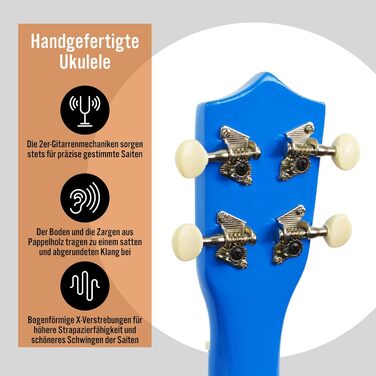 Укулеле Sopran 3rd Avenue 54 см (21 дюйм) – Початковий набір: чохол, підставка, ремінь, струни, медіатор та наклейки на гриф – Натуральний колір – Безкоштовні онлайн-уроки для початківців