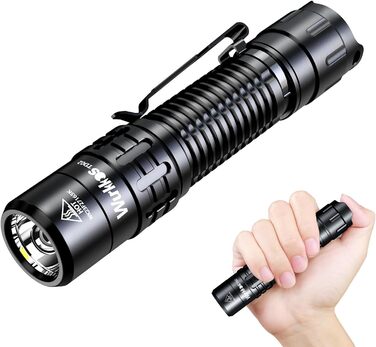 Ліхтарик Wurkkos TD02 LED, тактичний, надяскравий 2000 люмен, USB-C зарядка, IP68 водонепроникний, 6 режимів, компактний для зовнішнього та домашнього використання