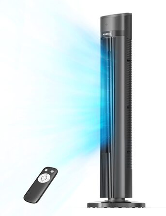 Турбовентилятор Pelonis Leiser 102 см з пультом дистанційного керування, 7 м/с, 90° осциляція, таймер 15 год, 3 швидкості, для охолодження