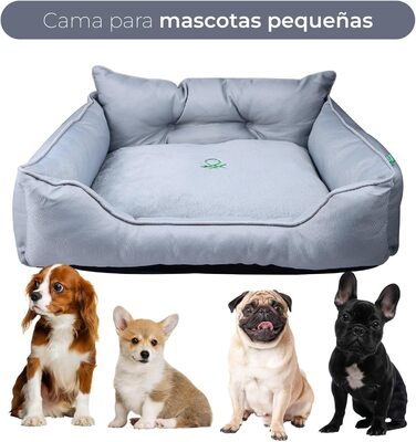 UNITED COLORS OF BENETTON. Pets - Dog bed, ergonomic bed, for medium-sized dogs, made of polyester, machine washable, size M, (grey, 50 cm)