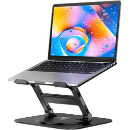 MCHOSE Adjustable Laptop Stand - Ergonomic Aluminum Laptop Riser for Desk - 360° Rotation - Compatible with MacBook Air & 10-17