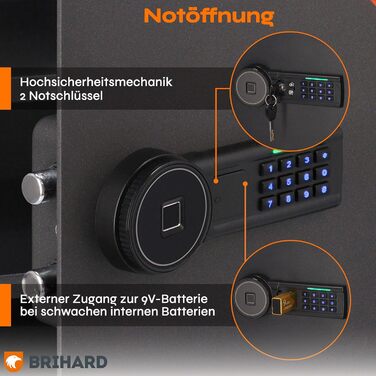 Сейф для дому Business XL Safe Tresor 60л Black Pearl з цифровим та відбитком пальця, вогнестійкий, для документів A4