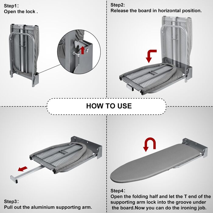 Настільна гладильна дошка Duwee, компактна, розкладна, 32x93 см, без підставки для праски