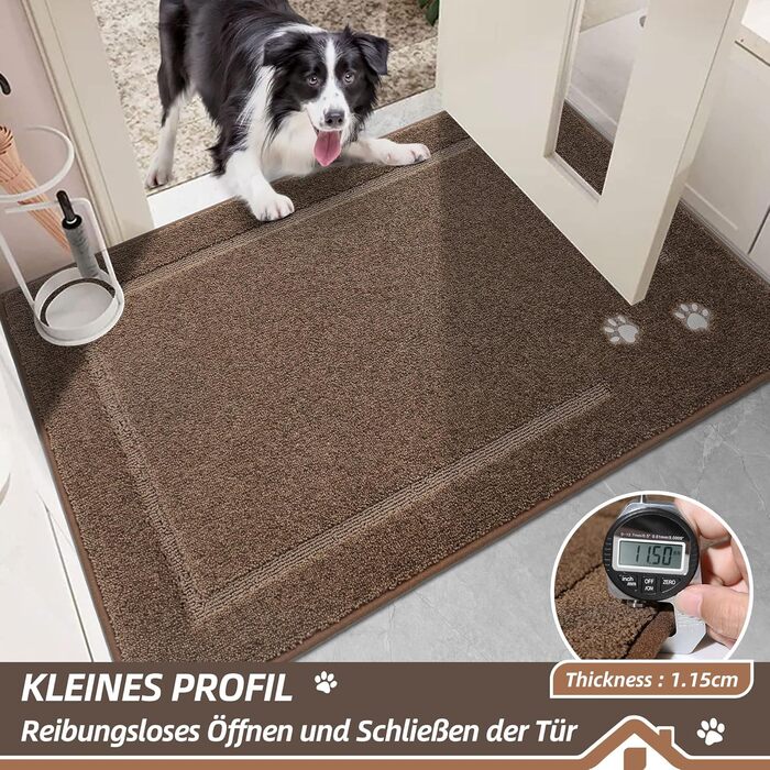 Килимок для дому BEQHAUSE 80x120 см, миючий, для входу, переднього та заднього дверей, коридору (колір: коричневий)