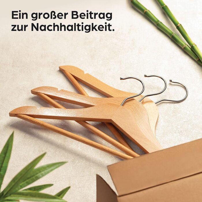 Дерев'яні вішалки для одягу Praknu (20 шт.) з перекладиною та обертовим гачком 360° - для сорочок та штанів