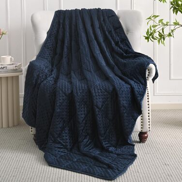 Обтяжена ковдра Mr. Sandman для дорослих, Queen Size, 152x203 см, 6.8 кг, темно-синя (Marineblau) — м'яка терапевтична ковдра для глибокого сну та релаксації, підтримує спокій, підходить для прання в машині