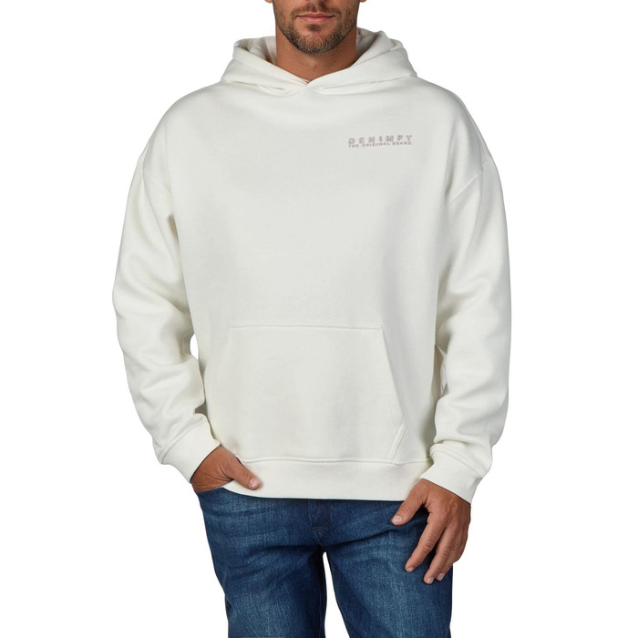 Чоловічий худі оверсайз DENIMFY DFMaxim з принтом, біле-бежеве (Offwhite-ash Beige), розмір 4XL, високоякісна бавовняна суміш