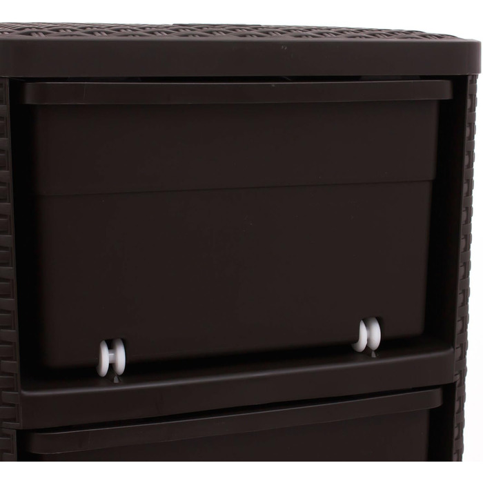 CURVER комод з 4 шухлядами STYLE, темно-коричневий, плетений, пластик, 33x38x79 см