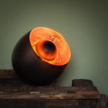 Настільна лампа ZEYA чорного кольору з мідними акцентами, Ø 23 см, в стилі лофт та ретро, E27, 40W