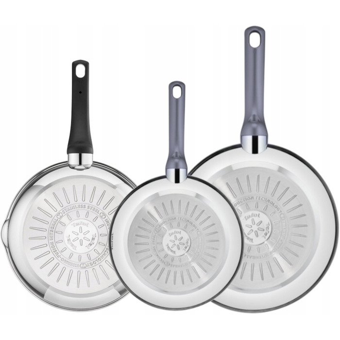 Набір сковорідок Tefal Emotion, титанове покриття, сріблясті, 3 предмети