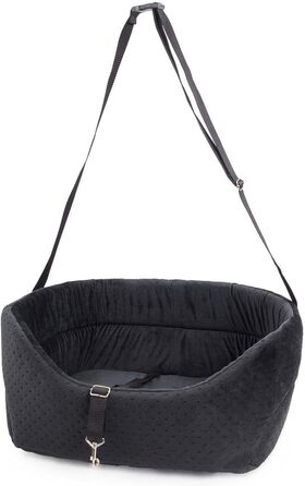 Автокрісло для собак Boutique Zoo: чорний велюр, універсальний розмір M (51x40 см)