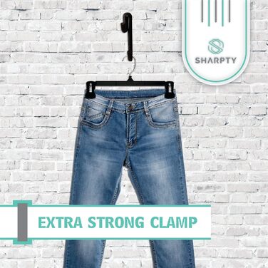 Крючки для одягу Sharpty – 25 шт. Чорні, для штанів, спідниць, сорочок, джинсів, пальто. Економія місця, антиковзаючі