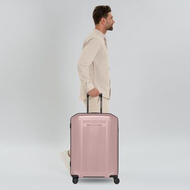 Чемодан Smartbox Hartschalen Check-in з жорстким корпусом, XL, 56 x 34 x 75 см, поліпропілен, 4 колеса, TSA-замок, 5.1 кг (Edition 02) (Рожевий металік, розмір M (66 см))