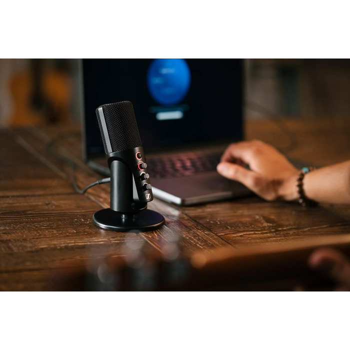 Sennheiser Profile USB мікрофон: конденсаторний мікрофон з USB-підключенням для подкастів та стрімінгу. В комплекті: стійка та кабель USB-C 1.2м. Чорний (700065)