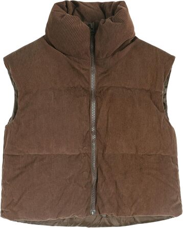 Жіноча куртка Gihuo з начосом та блискавкою, коротка модель (L, Кофе)