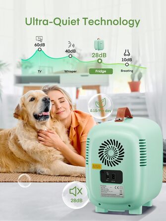 Міні-холодильник FOHERE 5л для косметики та напоїв з USB-живленням, 220V/12V, для спальні, офісу, авто (зелений)