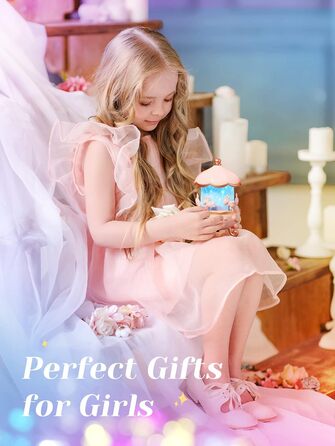 Star Projector for Kids with 15 Films, Music Box for Baby Girls with 10 Songs, 7-Color Night Light for Children, Star Projector Baby Gift for Girls, Kids Room Decoration