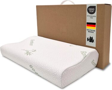 Orthopedic Neck-Friendly Bamboo Pillow 50x30 cm Visco Neck Support Pillow Side Sleeper/Back Sleeper Pillow Memory Foam Viscoelastic Pillow Pillow for Neck Pain