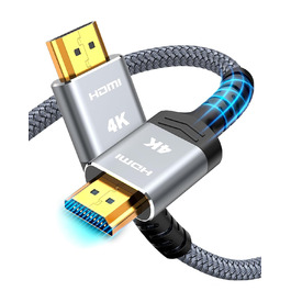 HDMI кабель SNOWKIDS 4K 2 метри: Nylon, Ethernet, Audio, Золочені коннектори, сумісний з HDTV, Laptop, Blu-ray, Soundbar, Monitor, PS-5, X-box