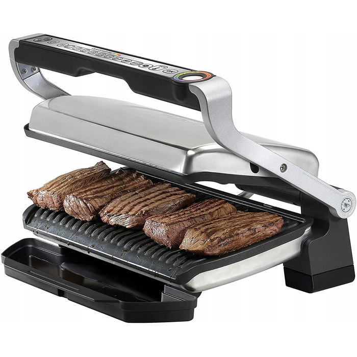 Електричний контактний гриль Tefal OptiGrill GC705D16, сріблястий/сірий, 2000 Вт