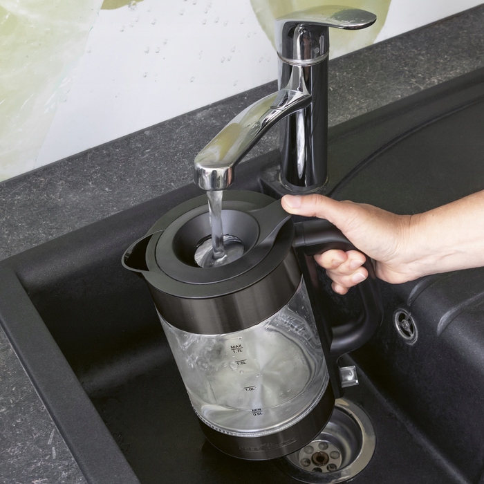 Електричний чайник Profi Cook WKS501331, 2200 Вт, 1,7 л, сріблястий/сірий