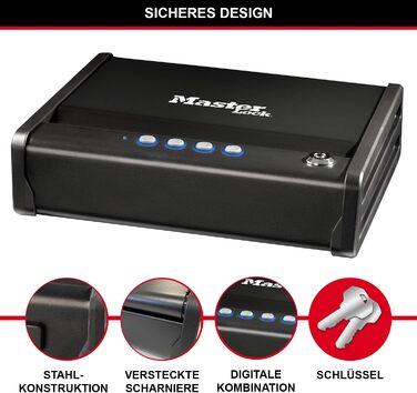 MASTER LOCK Portable Safe with Combination Lock and Cable - P008EML - Ideal for Electronics, Documents, Cash & More
