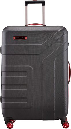 Чемодан Travelite Vector 77 см, L, з TSA замком, 103 л, чорно-червоний