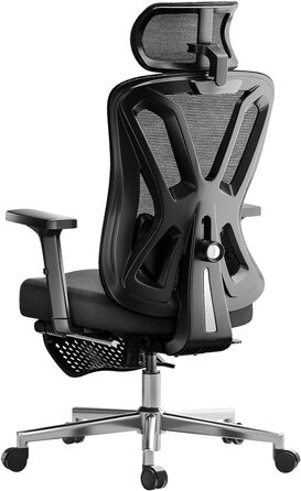 Hbada P5 Ergonomic Office Chair with Adjustable Lumbar Support, Breathable Seat Cushion, Footrest, Black Computer Desk Chair