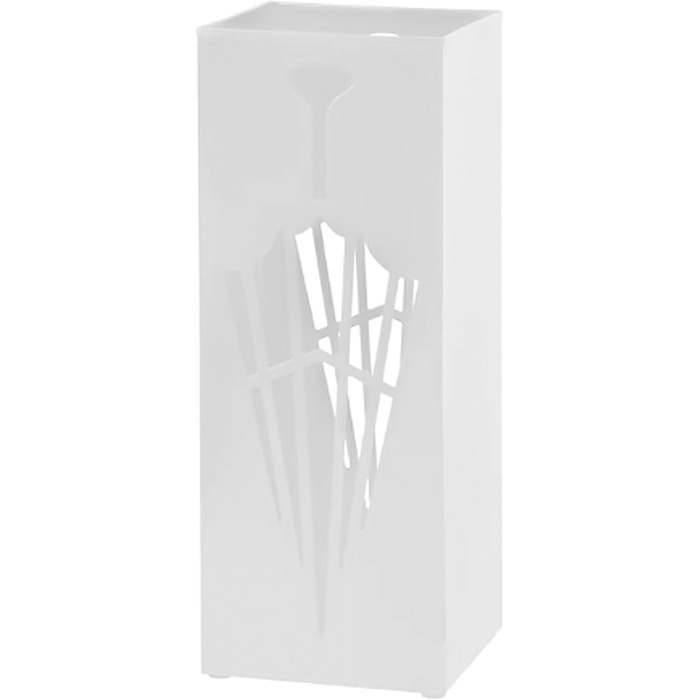 Металева підставка для парасоль та тростей Shakub, 2 слоти, дизайн з вирізами, 25x25x50 см, білий колір