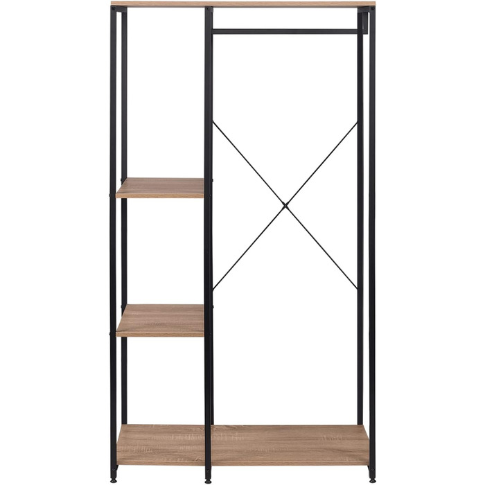 WOLTU Clothes Rack - Organised Clothes Rack, Wardrobe Clothes Rail, Laundry Rack, Open Wardrobe with 4 Shelves for Bedroom, Hallway, Wood and Steel