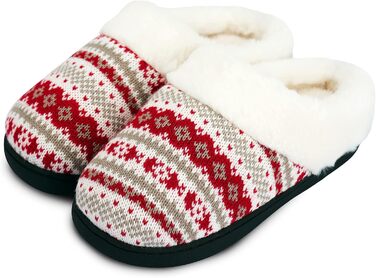 Тапочки халатні AONEGOLD для жінок, зимові, теплі, з плюшем, з піною пам'яті, зручні, унісекс, для дому та вулиці, антиковзкі (42/43 EU, Червоний)