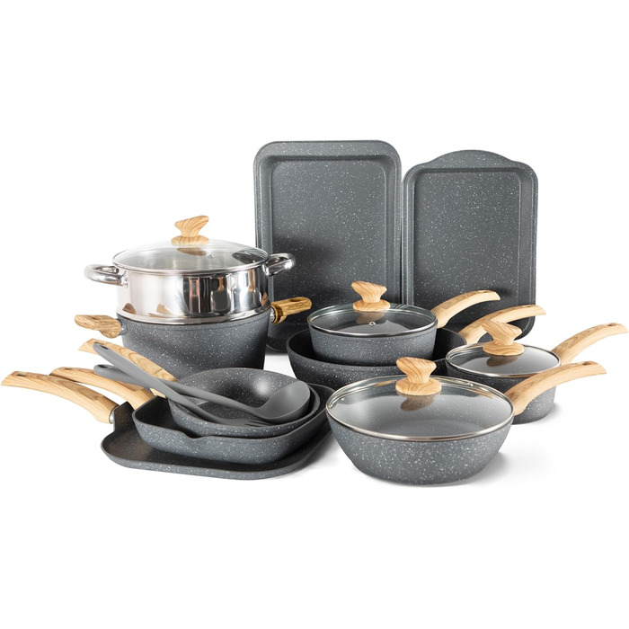 Набір посуду DishDelight з гранітним покриттям для індукційних плит (12 предметів)
