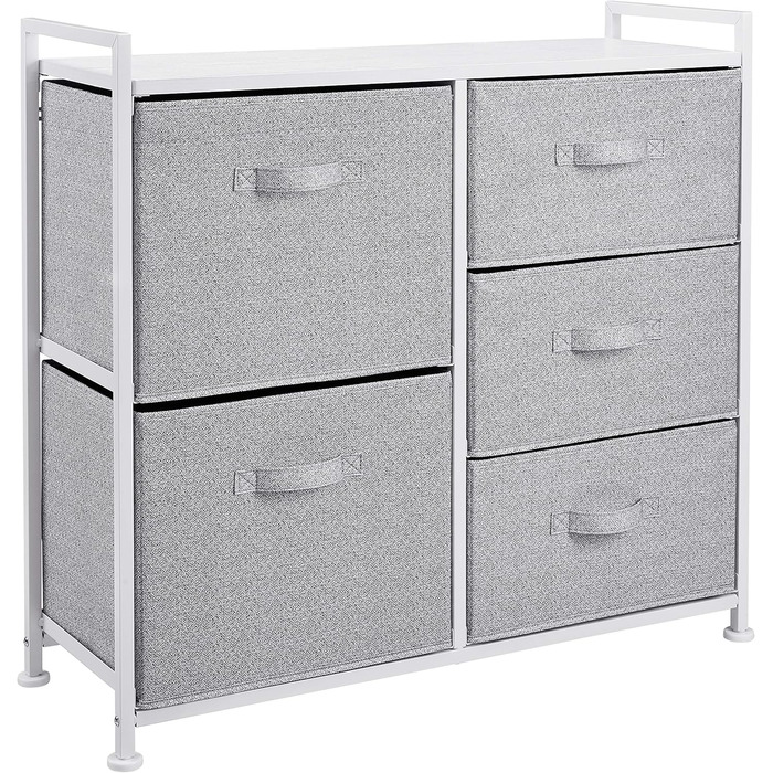 Amazon Basics - Closet Storage Organizer with 5 Fabric Drawers, White