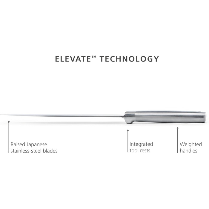 Набір ножів Joseph Joseph Elevate SlimBlock 5 шт. з точилкою (Чорний, бамбук)