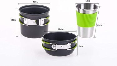 Набір посуду для кемпінгу Queta, посуд для пікніків та походів, набір кухонного приладдя